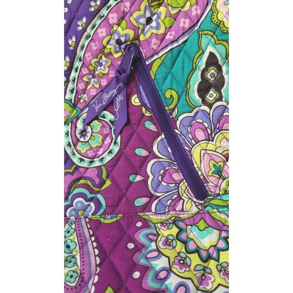 Vera Bradley Bag Messenger/Computer Bag Purple & Aqua Floral Pattern - Picture 16 of 16